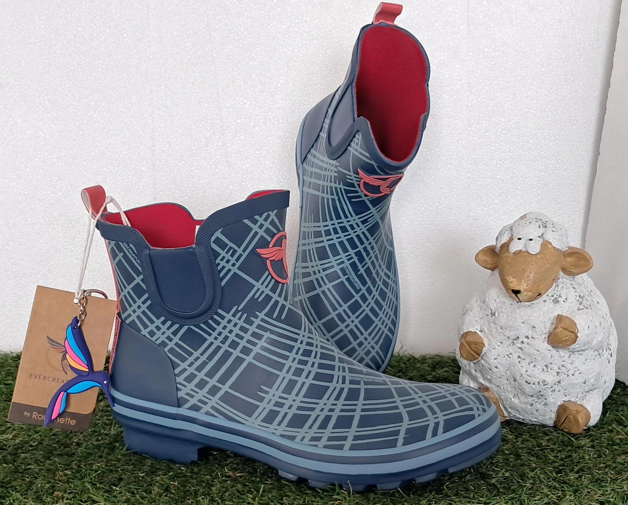 Evercreatures - Superbes Bottines de pluie Neuves Kilt Meadow Bleu - pointure 41